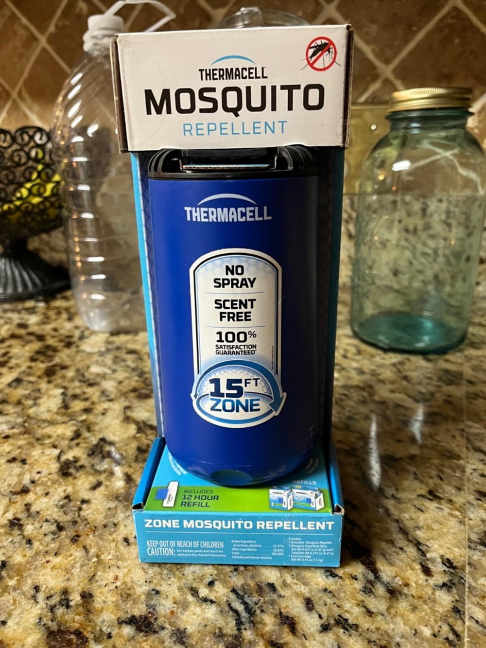 ThermaCell Patio Shield Portable No Spray Bug Mosquito Repellent Blue NIB